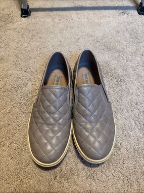 Steve Madden Quilted Slip-On Sneakers - Taupe Gray